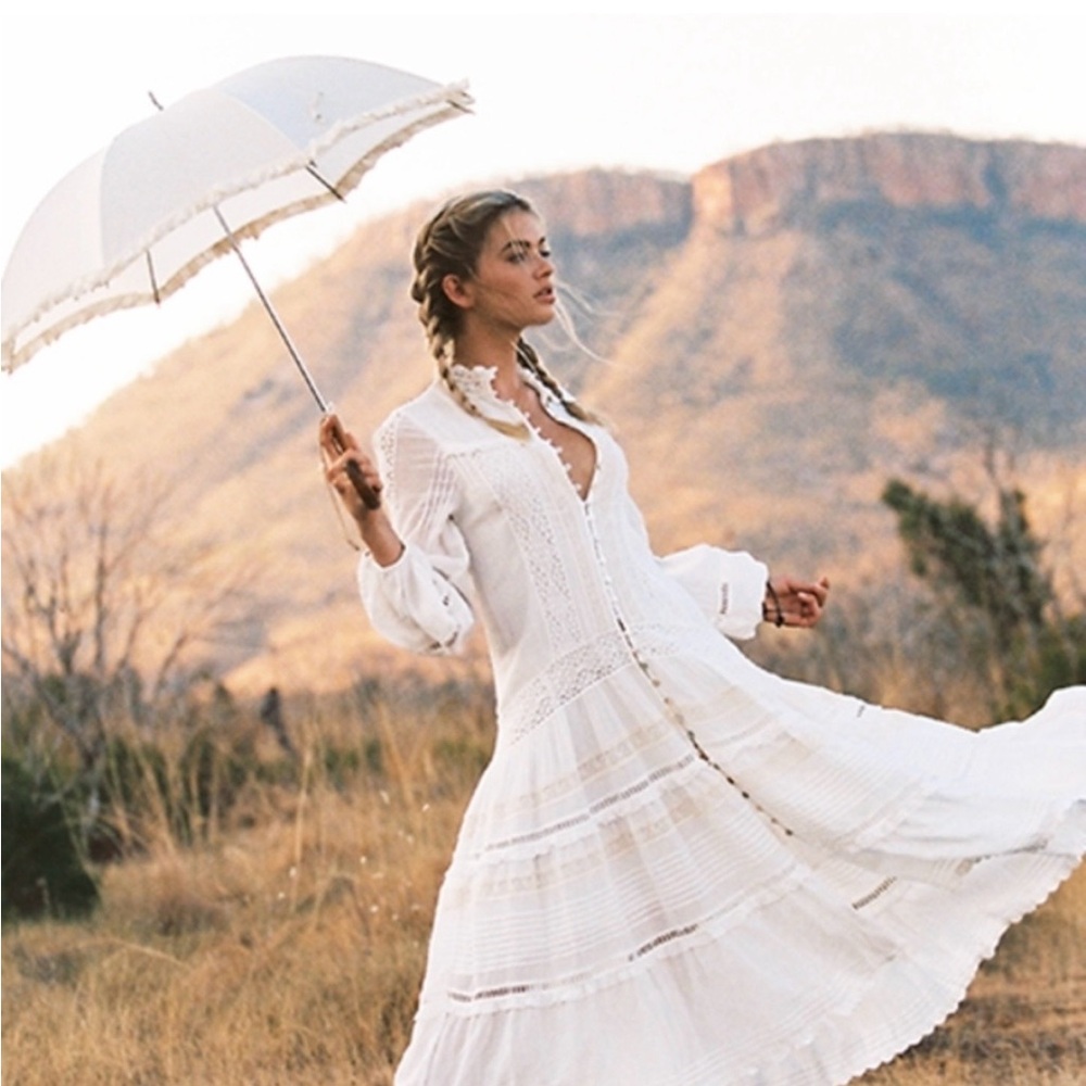 Spell Ivory Lace-Trim Maxi Dress - Picture 2 of 3